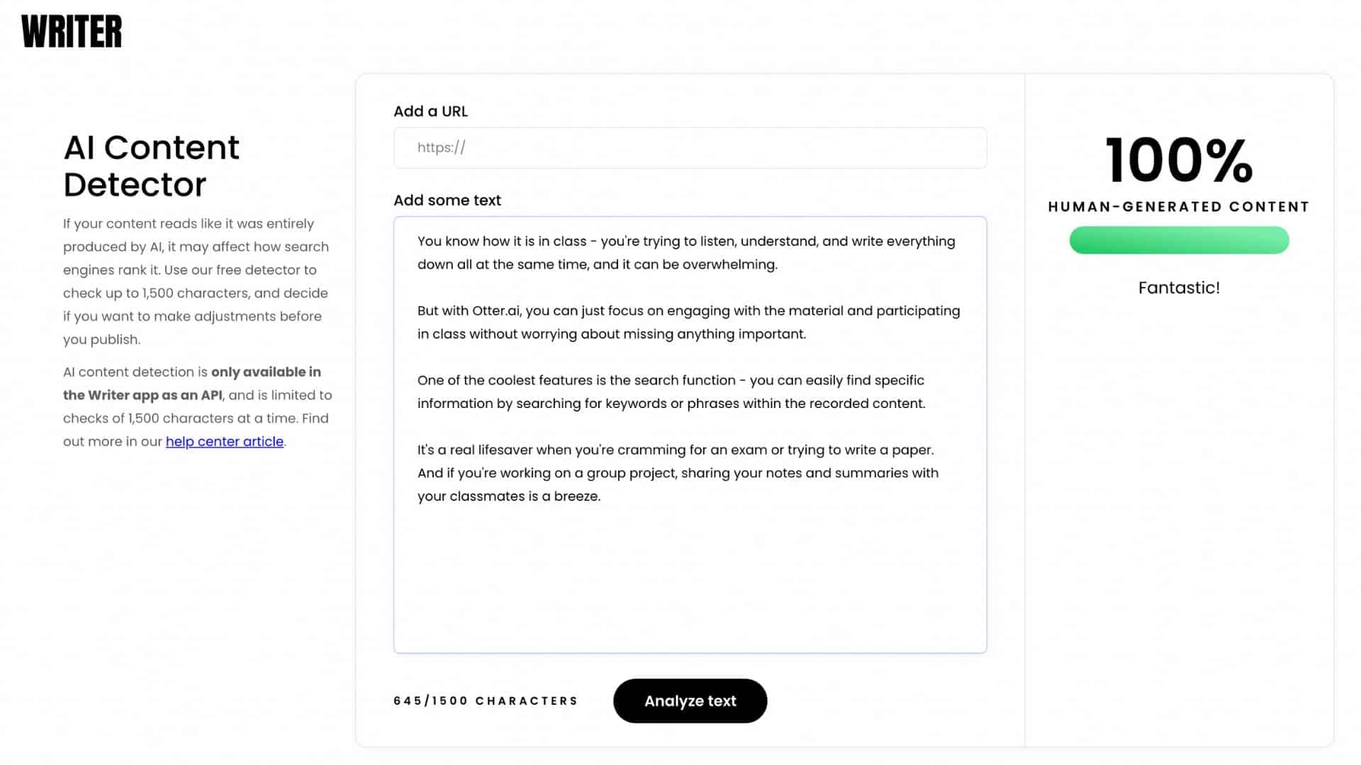 Writer.com - AI Content Detector - full stack ai 