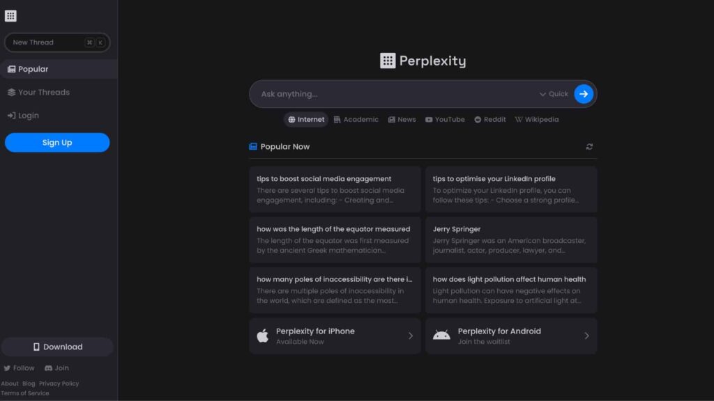 perplexity.ai chatbot