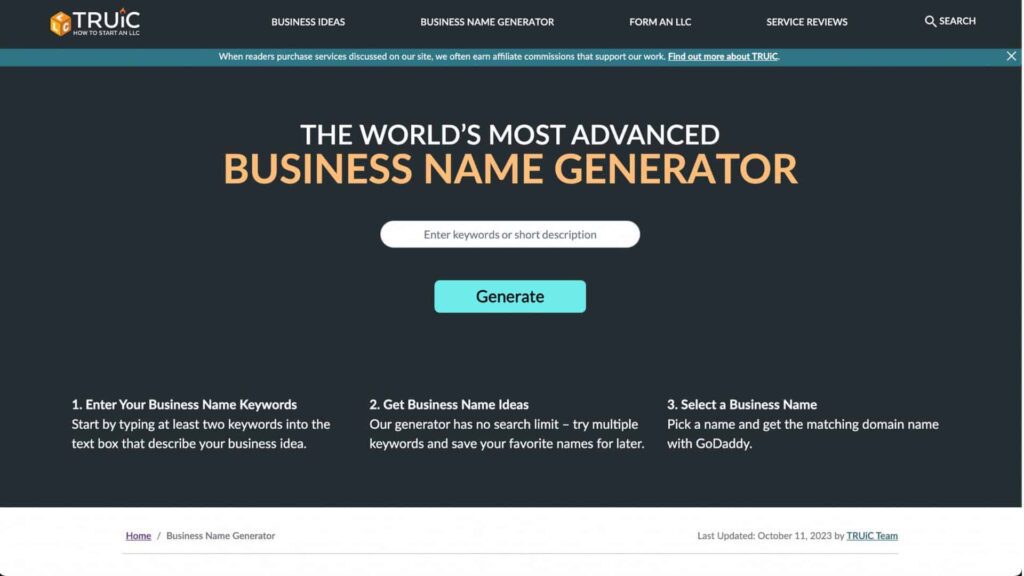 Business Name Generator - full tack ai