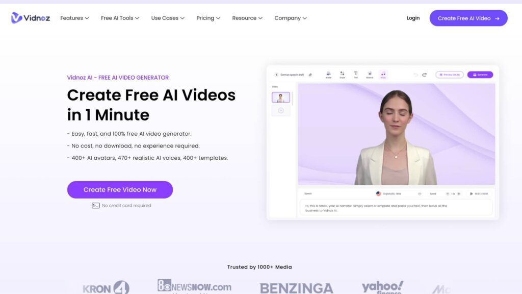 Vidnoz AI video generator helps create videos faster to increase ROI and save cost. (1)