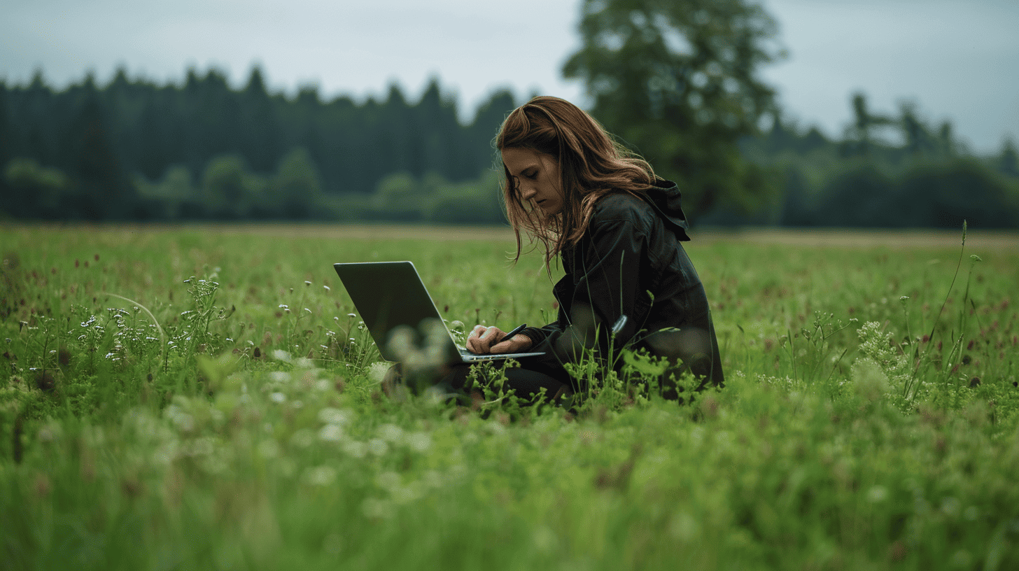 sebsalois_person_writing_prompts_on_a_laptop_in_a_field_green_S_3d1638a0-1269-423b-9dfa-f3b5b9899ea1 (1)