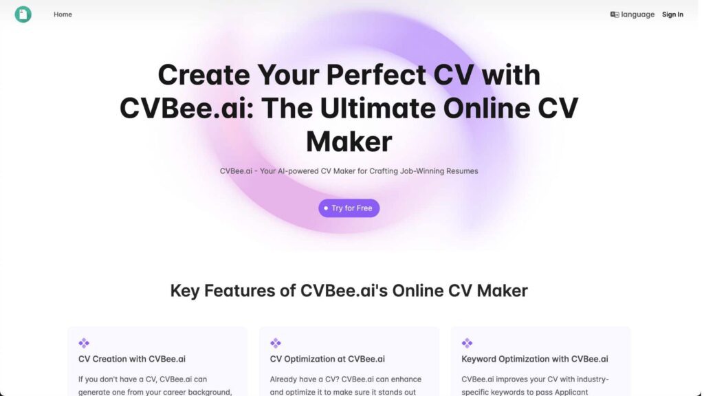 Create Your Perfect CV with CVBee.ai The Ultimate Online CV Maker (1)