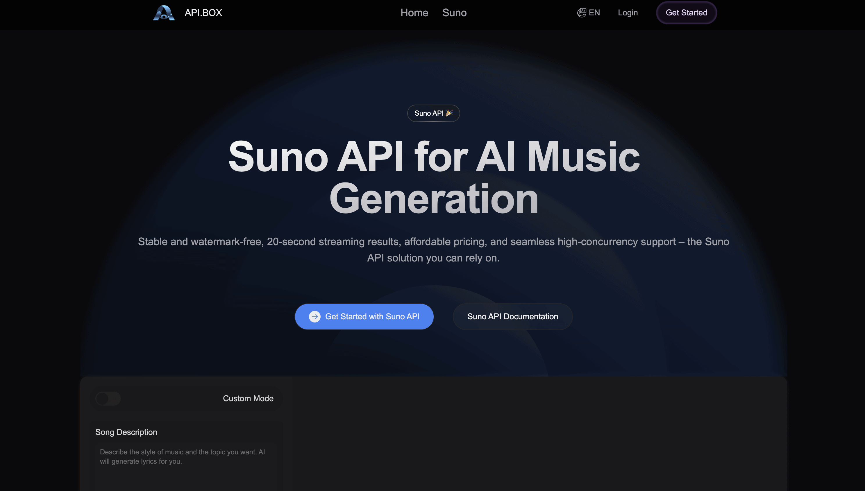 API.box: Suno API for AI Music Generation (Unofficial) - Full Stack AI